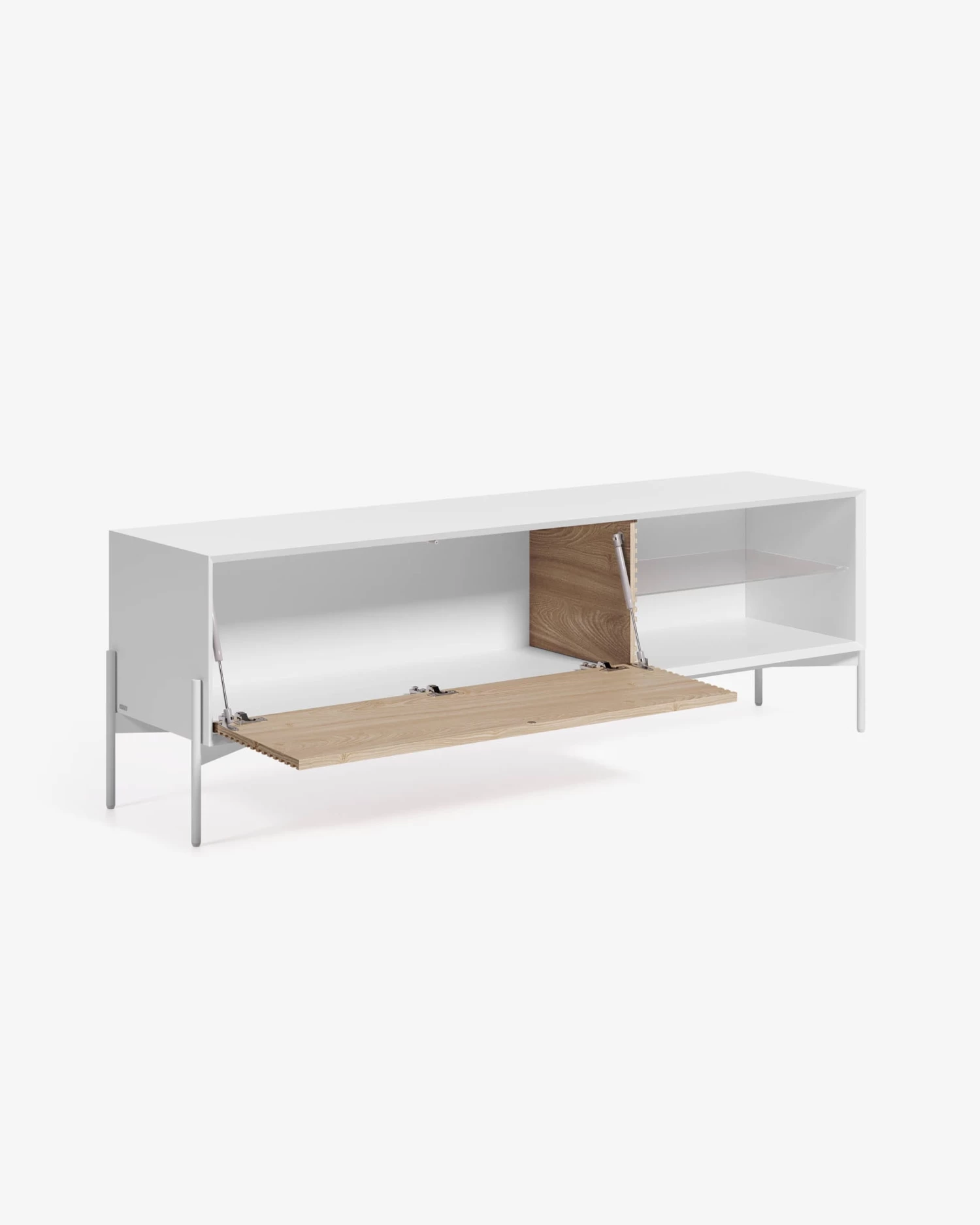 Marielle TV Stand Made From Ash Wood With White Lacquer 167 X 53 Cm. | Kave Home 8 Marielle TV Stand Made From Ash Wood With White Lacquer 167 X 53 Cm. | Kave Home - Image 6