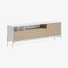Marielle TV Stand Made From Ash Wood With White Lacquer 187 X 63 Cm. | Kave Home 1 Marielle TV Stand Made From Ash Wood With White Lacquer 187 X 63 Cm. | Kave Home -Quality Furniture Store CC3007M50A 1V01