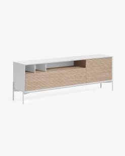 Marielle TV Stand Made From Ash Wood With White Lacquer 187 X 63 Cm. | Kave Home