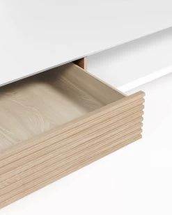 Marielle Coffee Table Made From Ash Wood With White Lacquer 124 X 70 Cm. | Kave Home -Quality Furniture Store CC3010M50A 1D01