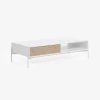 Marielle Coffee Table Made From Ash Wood With White Lacquer 124 X 70 Cm. | Kave Home