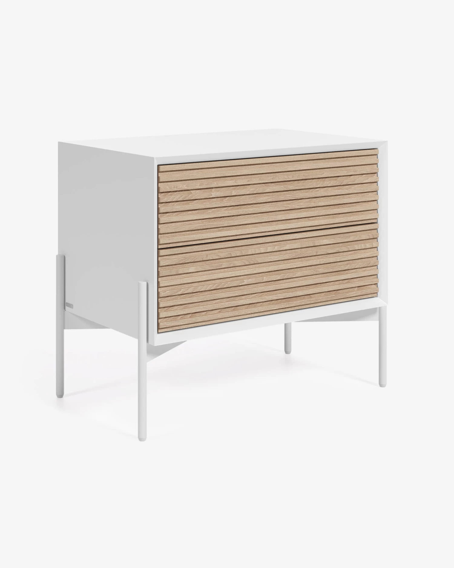 Marielle Bedside Table Made From Ash Wood With White Lacquer 64 X 54 Cm. | Kave Home 3 Marielle Bedside Table Made From Ash Wood With White Lacquer 64 X 54 Cm. | Kave Home