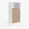 Marielle Dresser With Five Drawers Ash Wood With White Lacquer 64 X 142 Cm. | Kave Home -Quality Furniture Store CC3013M50A 1V01