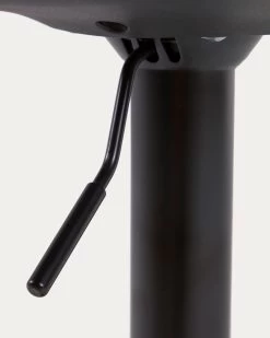 Orlando-T Barstool - Black Synthetic Leather And Matt Black Steel 60-82 Cm | Kave Home -Quality Furniture Store CC3015U01 1D02