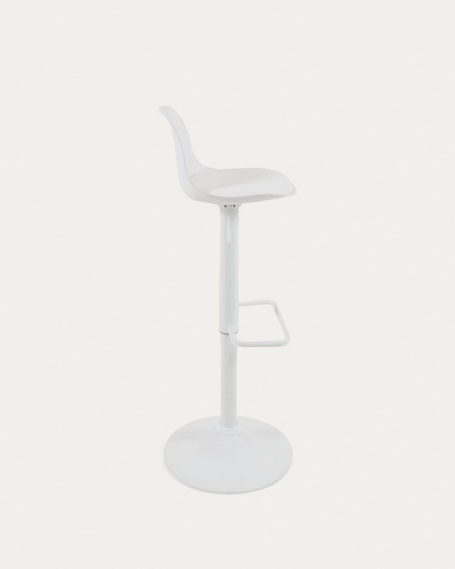 Orlando-T Barstool White Synthetic Leather And Matt White Steel 60-82 Cm | Kave Home 7 Orlando-T Barstool White Synthetic Leather And Matt White Steel 60-82 Cm | Kave Home - Image 5