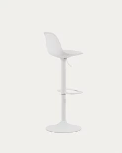 Orlando-T Barstool White Synthetic Leather And Matt White Steel 60-82 Cm | Kave Home 17 Orlando-T Barstool White Synthetic Leather And Matt White Steel 60-82 Cm | Kave Home -Quality Furniture Store CC3015U05 1V03