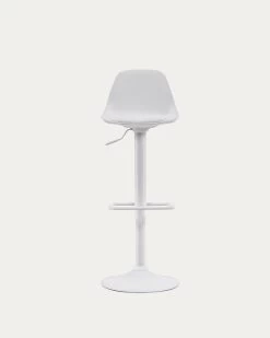Orlando-T Barstool White Synthetic Leather And Matt White Steel 60-82 Cm | Kave Home 18 Orlando-T Barstool White Synthetic Leather And Matt White Steel 60-82 Cm | Kave Home -Quality Furniture Store CC3015U05 1V04