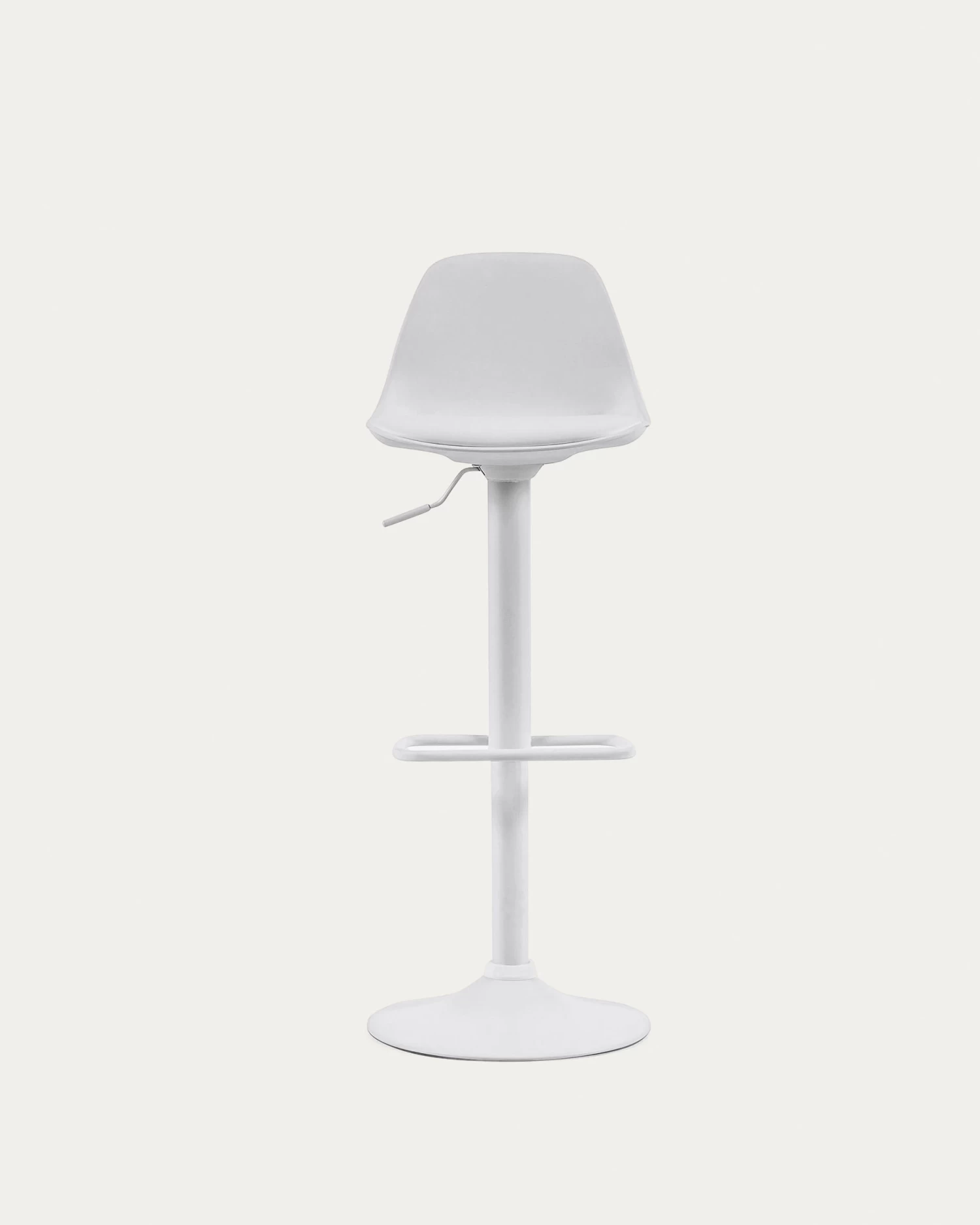 Orlando-T Barstool White Synthetic Leather And Matt White Steel 60-82 Cm | Kave Home 10 Orlando-T Barstool White Synthetic Leather And Matt White Steel 60-82 Cm | Kave Home - Image 8