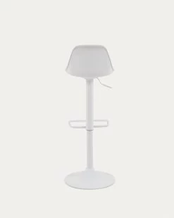 Orlando-T Barstool White Synthetic Leather And Matt White Steel 60-82 Cm | Kave Home 19 Orlando-T Barstool White Synthetic Leather And Matt White Steel 60-82 Cm | Kave Home -Quality Furniture Store CC3015U05 1V05