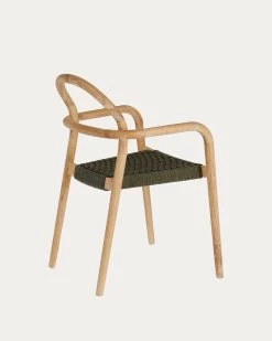 Sheryl Stackable Chair In Solid 100% FSC Eucalyptus And Green Rope | Kave Home 16 Sheryl Stackable Chair In Solid 100% FSC Eucalyptus And Green Rope | Kave Home -Quality Furniture Store CC5078J03 1V03