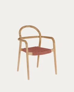 Sheryl Stackable Chair In Solid 100% FSC Eucalyptus And Terracotta Rope | Kave Home