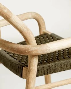 Sheryl Stool Made From Solid Eucalyptus And Green Cord 79 Cm FSC 100% | Kave Home 14 Sheryl Stool Made From Solid Eucalyptus And Green Cord 79 Cm FSC 100% | Kave Home -Quality Furniture Store CC5079J03 1D01