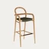 Sheryl Stool Made From Solid Eucalyptus And Green Cord 79 Cm FSC 100% | Kave Home