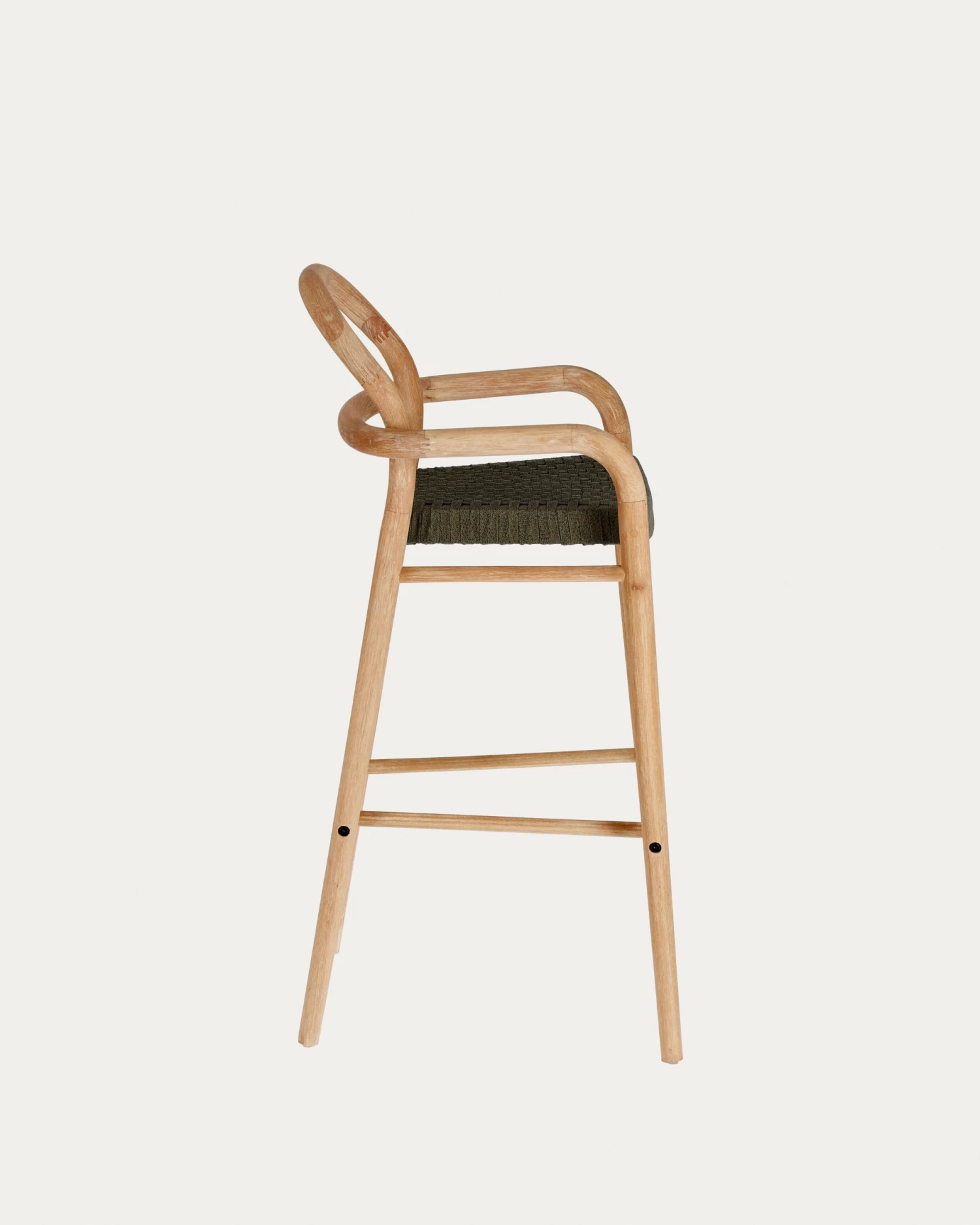 Sheryl Stool Made From Solid Eucalyptus And Green Cord 79 Cm FSC 100% | Kave Home 8 Sheryl Stool Made From Solid Eucalyptus And Green Cord 79 Cm FSC 100% | Kave Home - Image 6