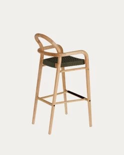 Sheryl Stool Made From Solid Eucalyptus And Green Cord 79 Cm FSC 100% | Kave Home 19 Sheryl Stool Made From Solid Eucalyptus And Green Cord 79 Cm FSC 100% | Kave Home -Quality Furniture Store CC5079J03 1V03