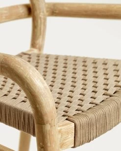 Sheryl Stool Made From Solid Eucalyptus And Beige Cord 79 Cm FSC 100% | Kave Home 16 Sheryl Stool Made From Solid Eucalyptus And Beige Cord 79 Cm FSC 100% | Kave Home -Quality Furniture Store CC5079J12 1D02