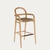 Sheryl Stool Made From Solid Eucalyptus And Beige Cord 79 Cm FSC 100% | Kave Home