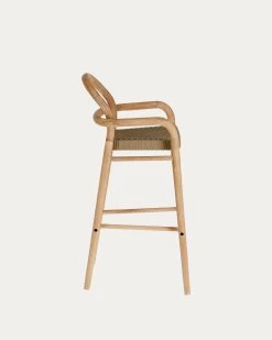 Sheryl Stool Made From Solid Eucalyptus And Beige Cord 79 Cm FSC 100% | Kave Home 17 Sheryl Stool Made From Solid Eucalyptus And Beige Cord 79 Cm FSC 100% | Kave Home -Quality Furniture Store CC5079J12 1V02
