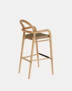 Sheryl Stool Made From Solid Eucalyptus And Beige Cord 79 Cm FSC 100% | Kave Home 19 Sheryl Stool Made From Solid Eucalyptus And Beige Cord 79 Cm FSC 100% | Kave Home -Quality Furniture Store CC5079J12 1V03