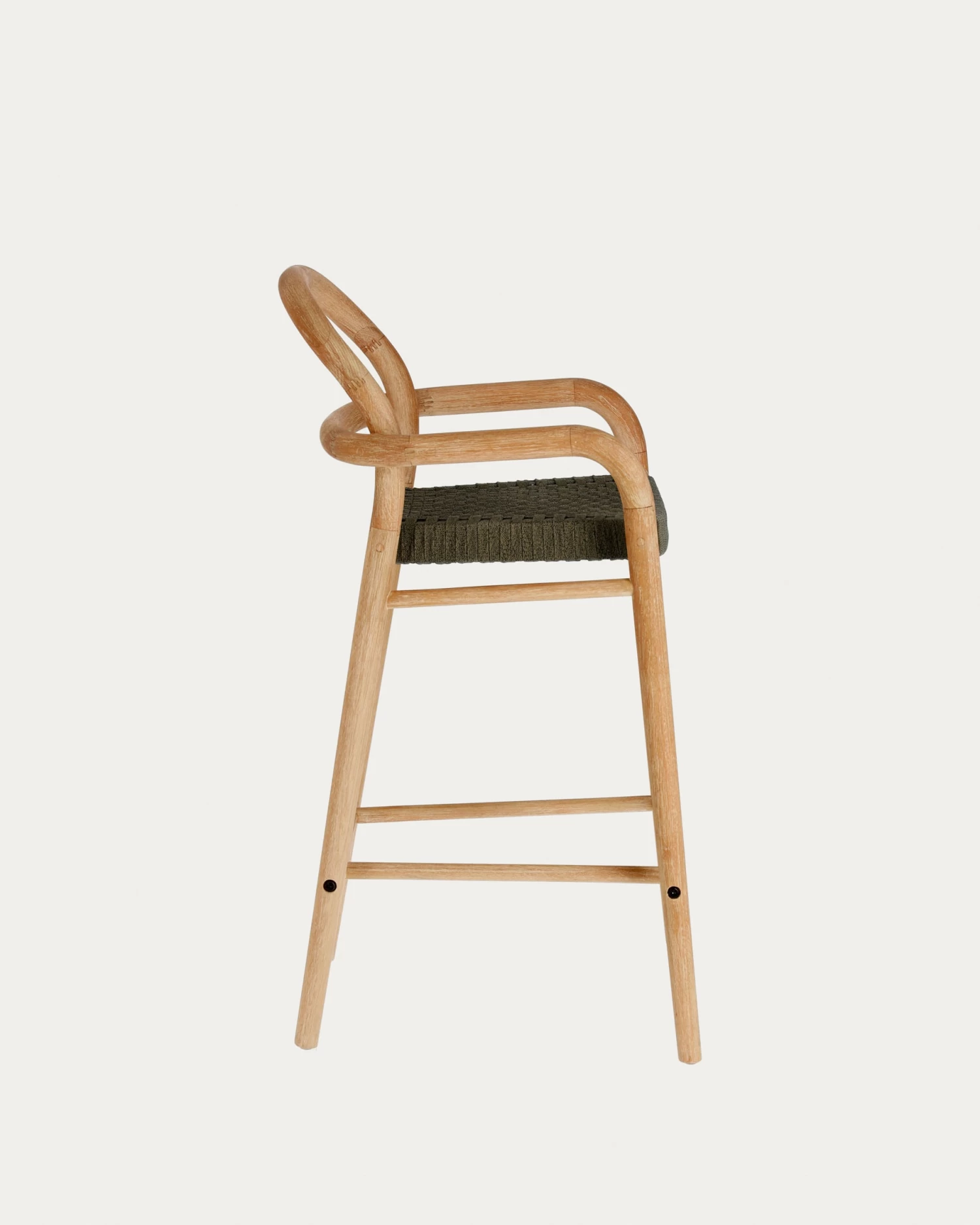 Sheryl Stool Made From Solid Eucalyptus And Green Cord 69 Cm FSC 100% | Kave Home 8 Sheryl Stool Made From Solid Eucalyptus And Green Cord 69 Cm FSC 100% | Kave Home - Image 6
