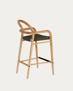 Sheryl Stool Made From Solid Eucalyptus And Green Cord 69 Cm FSC 100% | Kave Home 18 Sheryl Stool Made From Solid Eucalyptus And Green Cord 69 Cm FSC 100% | Kave Home -Quality Furniture Store CC5080J03 1V03
