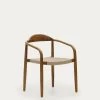 Nina Stackable Chair In Solid Acacia Wood With Walnut Finish And Beige Rope Seat FSC 100% | Kave Home 1 Nina Stackable Chair In Solid Acacia Wood With Walnut Finish And Beige Rope Seat FSC 100% | Kave Home -Quality Furniture Store CC5106J46 1V01