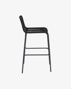 Lambton Stackable Stool In Black Rope And Black Finish Steel 74 Cm | Kave Home -Quality Furniture Store CC5115J01 1V02
