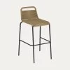 Lambton Stackable Stool In Brown Rope And Black Finish Steel 74 Cm | Kave Home -Quality Furniture Store CC5115J11 1V01