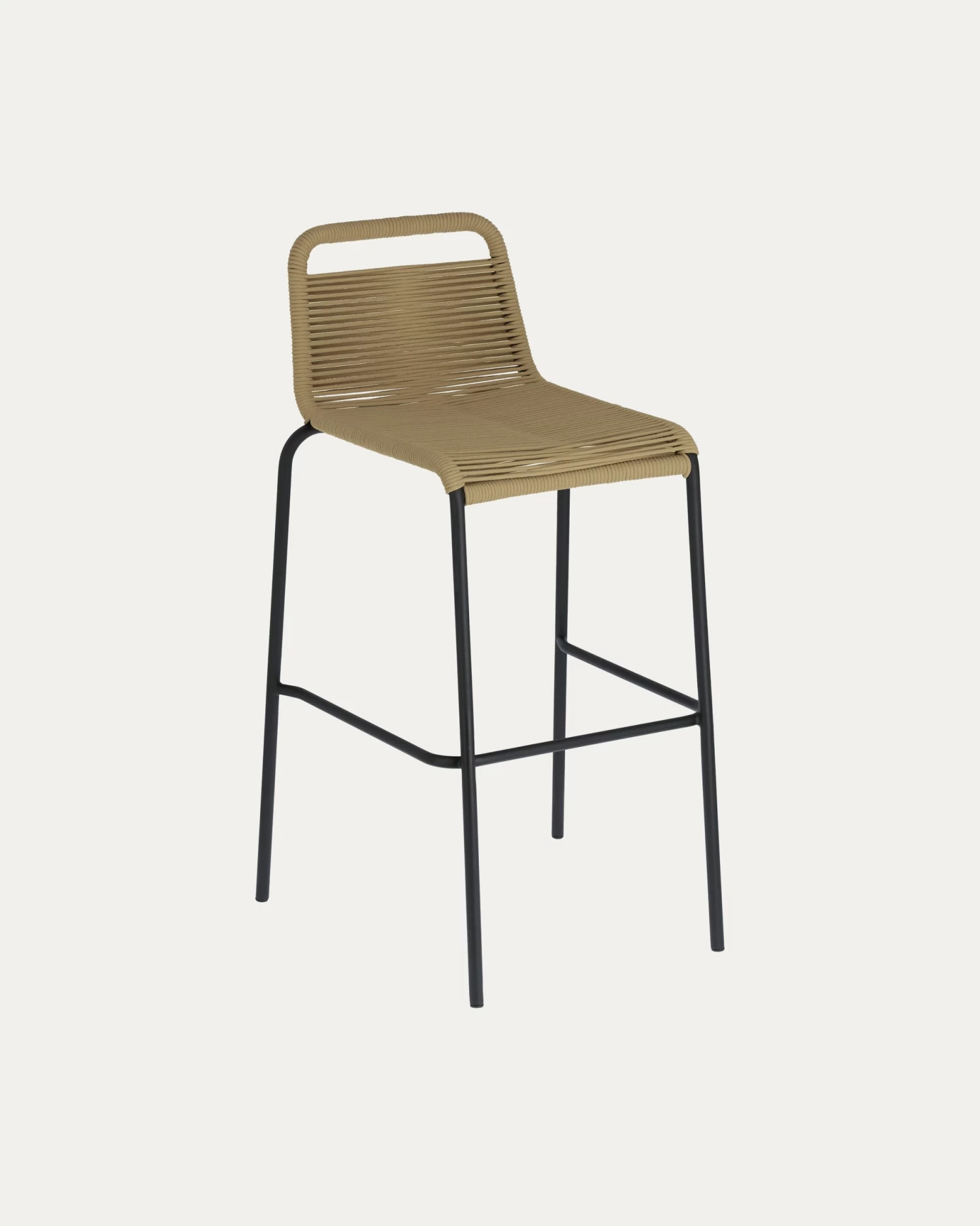 Lambton Stackable Stool In Brown Rope And Black Finish Steel 74 Cm | Kave Home 3 Lambton Stackable Stool In Brown Rope And Black Finish Steel 74 Cm | Kave Home