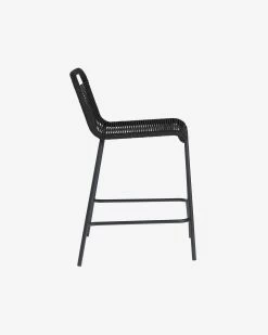 Lambton Stackable Stool In Black Rope And Black Finish Steel 62 Cm | Kave Home -Quality Furniture Store CC5116J01 1V02