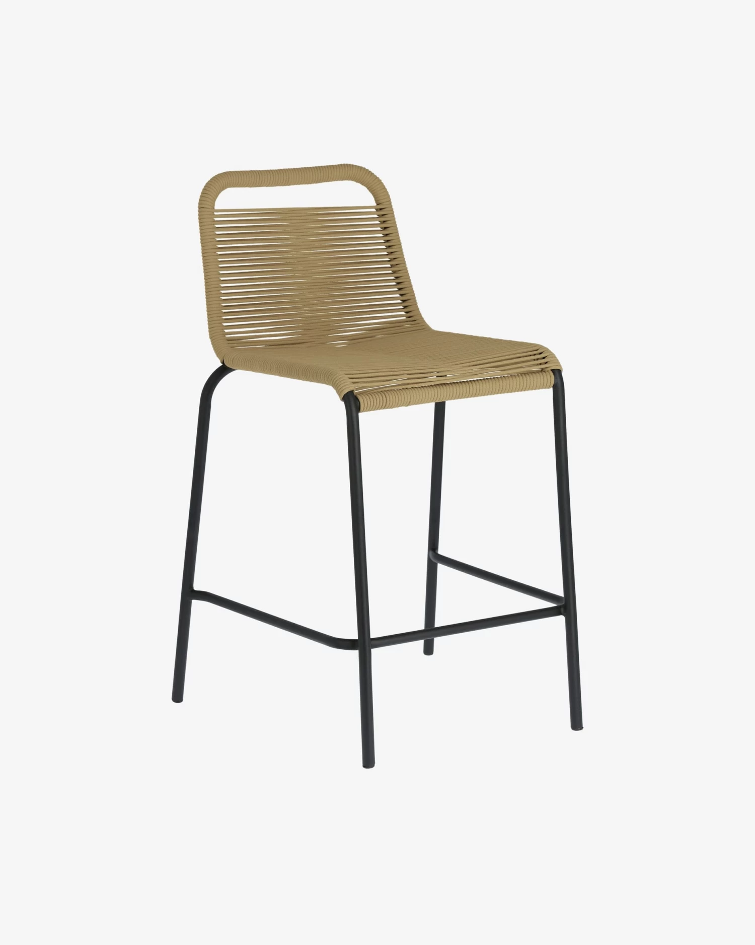 Lambton Stackable Stool In Brown Rope And Black Finish Steel 62 Cm | Kave Home 3 Lambton Stackable Stool In Brown Rope And Black Finish Steel 62 Cm | Kave Home