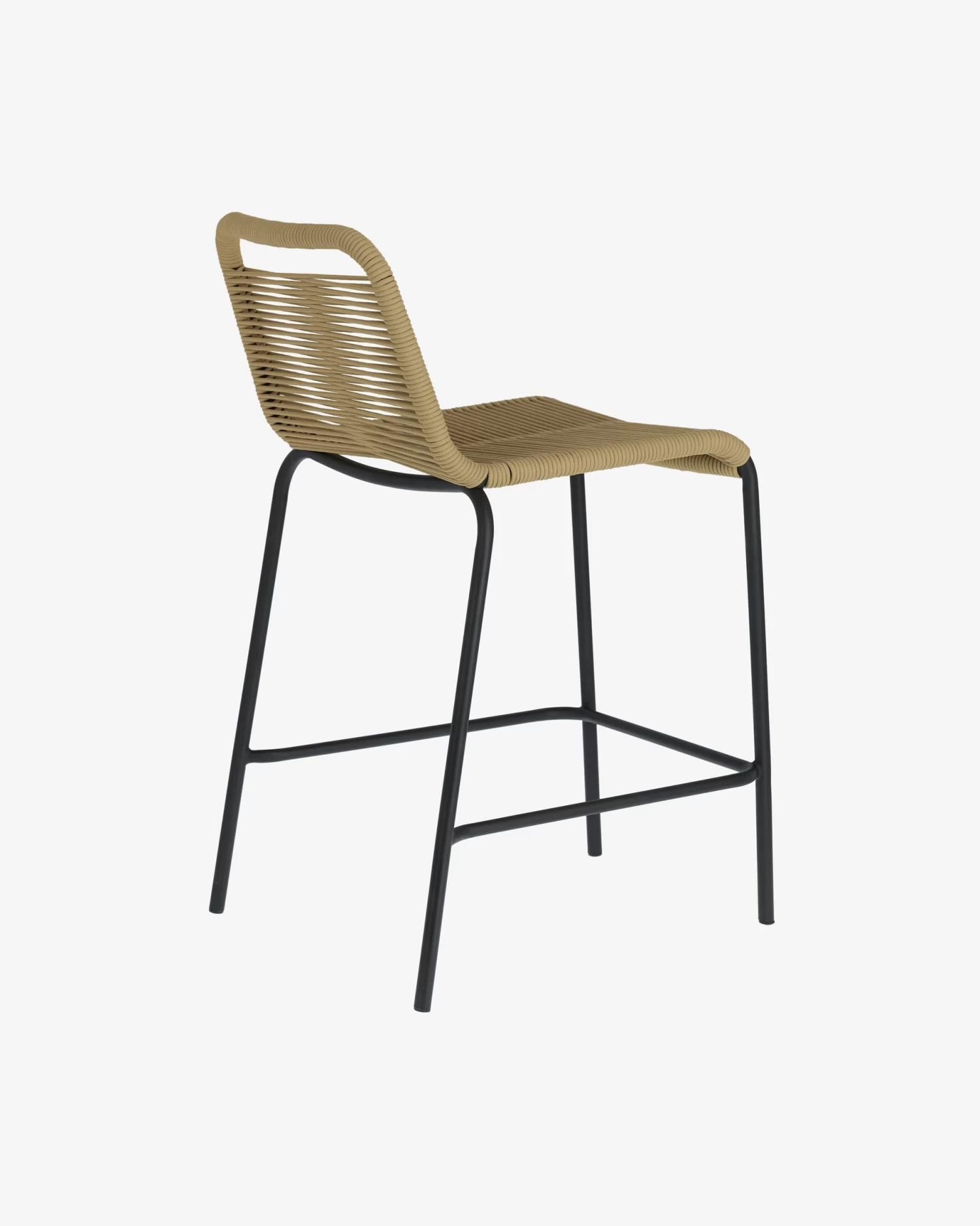 Lambton Stackable Stool In Brown Rope And Black Finish Steel 62 Cm | Kave Home 10 Lambton Stackable Stool In Brown Rope And Black Finish Steel 62 Cm | Kave Home - Image 8