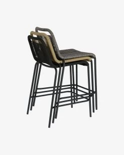 Lambton Stackable Stool In Brown Rope And Black Finish Steel 62 Cm | Kave Home 19 Lambton Stackable Stool In Brown Rope And Black Finish Steel 62 Cm | Kave Home -Quality Furniture Store CC5116J11 1V04