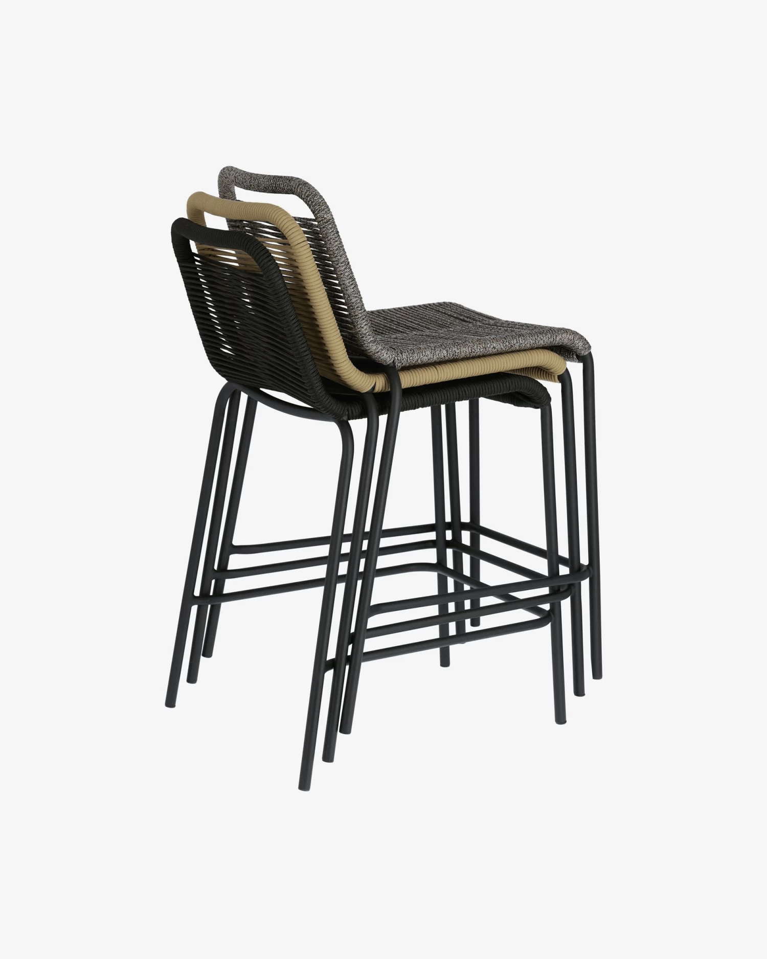 Lambton Stackable Stool In Brown Rope And Black Finish Steel 62 Cm | Kave Home 11 Lambton Stackable Stool In Brown Rope And Black Finish Steel 62 Cm | Kave Home - Image 9