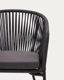 Yanet Black Rope Chair With Galvanised Steel Legs | Kave Home -Quality Furniture Store CC5117J01 1D01