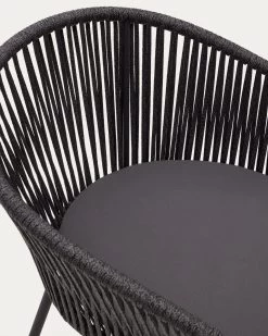 Yanet Black Rope Chair With Galvanised Steel Legs | Kave Home -Quality Furniture Store CC5117J01 1D02