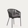 Yanet Black Rope Chair With Galvanised Steel Legs | Kave Home 1 Yanet Black Rope Chair With Galvanised Steel Legs | Kave Home -Quality Furniture Store CC5117J01 1V01