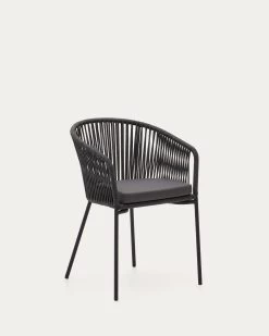 Yanet Black Rope Chair With Galvanised Steel Legs | Kave Home