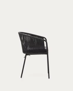Yanet Black Rope Chair With Galvanised Steel Legs | Kave Home -Quality Furniture Store CC5117J01 1V02