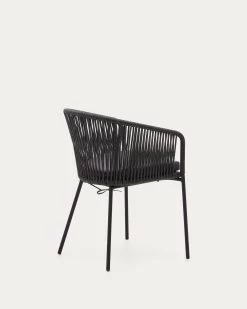 Yanet Black Rope Chair With Galvanised Steel Legs | Kave Home -Quality Furniture Store CC5117J01 1V03