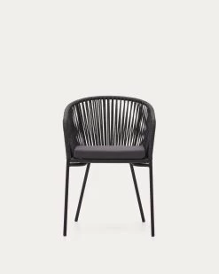 Yanet Black Rope Chair With Galvanised Steel Legs | Kave Home -Quality Furniture Store CC5117J01 1V04