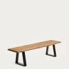 Alaia Bench In Solid Acacia Wood With Black Steel Legs 160 Cm | Kave Home -Quality Furniture Store CC5163M43 1V01