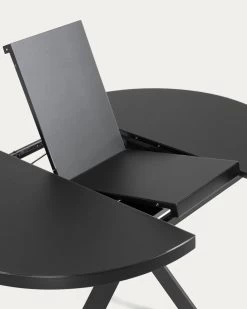 Vashti Extendable Round Glass Table With Steel Legs With Black Finish à 120 (160) Cm | Kave Home 14 Vashti Extendable Round Glass Table With Steel Legs With Black Finish à 120 (160) Cm | Kave Home -Quality Furniture Store CC5166C01 1D02