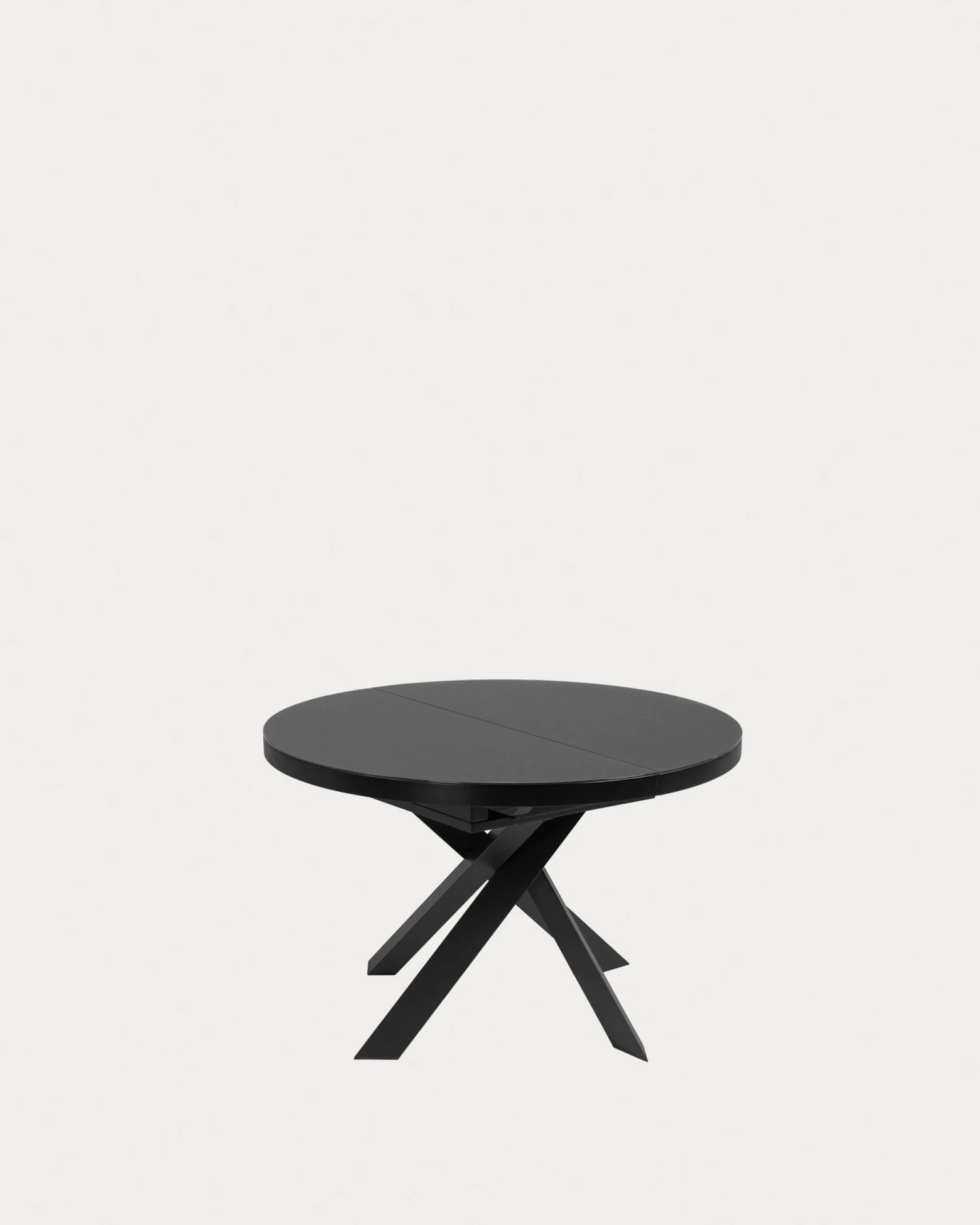 Vashti Extendable Round Glass Table With Steel Legs With Black Finish à 120 (160) Cm | Kave Home 3 Vashti Extendable Round Glass Table With Steel Legs With Black Finish à 120 (160) Cm | Kave Home