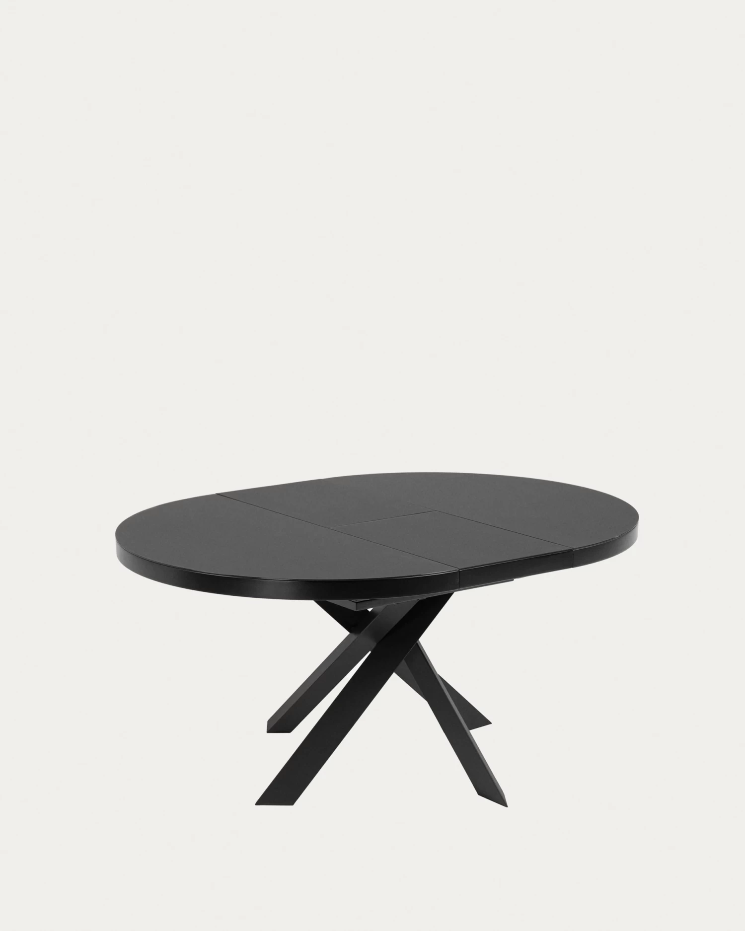 Vashti Extendable Round Glass Table With Steel Legs With Black Finish à 120 (160) Cm | Kave Home 7 Vashti Extendable Round Glass Table With Steel Legs With Black Finish à 120 (160) Cm | Kave Home - Image 5