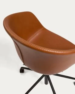 Yvette Faux Leather Office Chair In Brown -Quality Furniture Store CC5171U10 1D01