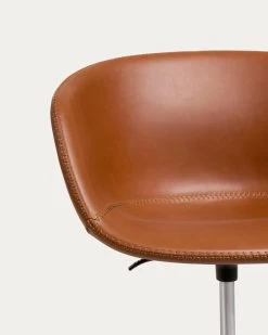 Yvette Faux Leather Office Chair In Brown -Quality Furniture Store CC5171U10 1D03