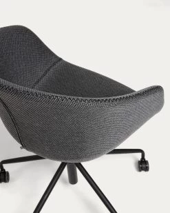 Yvette Dark Grey Office Chair | Kave Home -Quality Furniture Store CC5171VD15 1D01