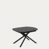 Yodalia Extendable Glass Table With Steel Legs With Black Finish 130 (190) X 100 Cm | Kave Home -Quality Furniture Store CC5179C01 1V01