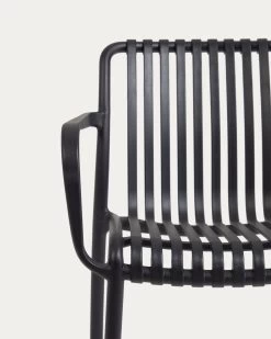Isabellini Stackable Outdoor Chair In Black | Kave Home -Quality Furniture Store CC5195S01 1D02